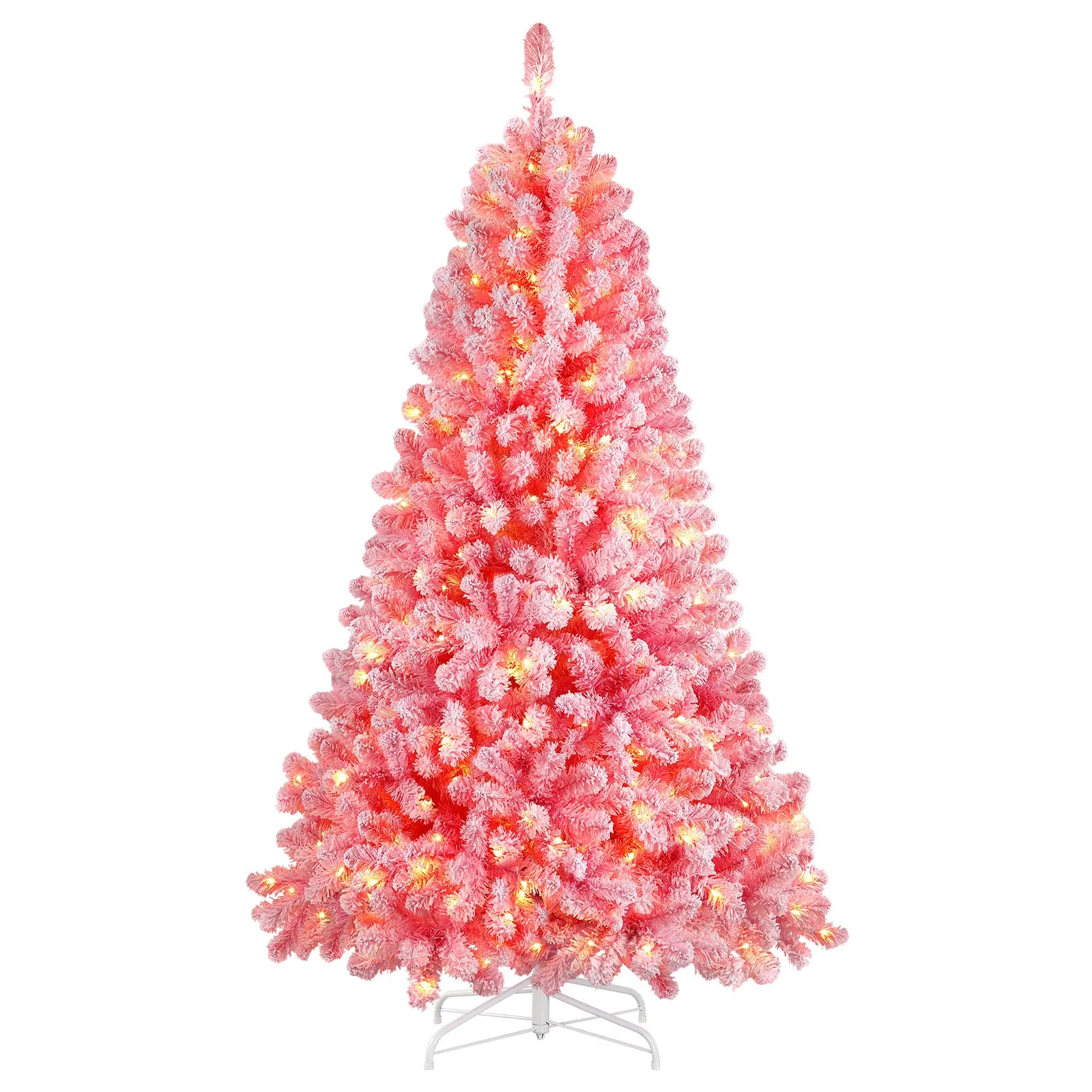 5ft Prelit Warm White Lights Snow Flocked Artificial Holiday Christmas Tree