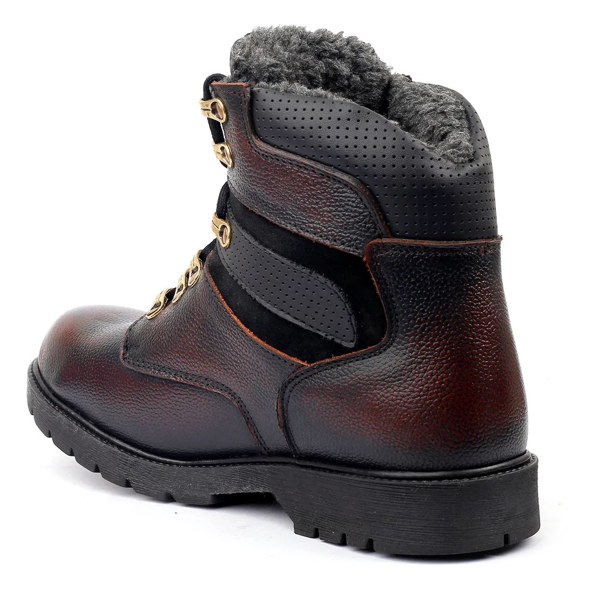 Bacca Bucci Genuine Grain Leather Boots | Snow Boots with 6 Inches Steel Toe Cap