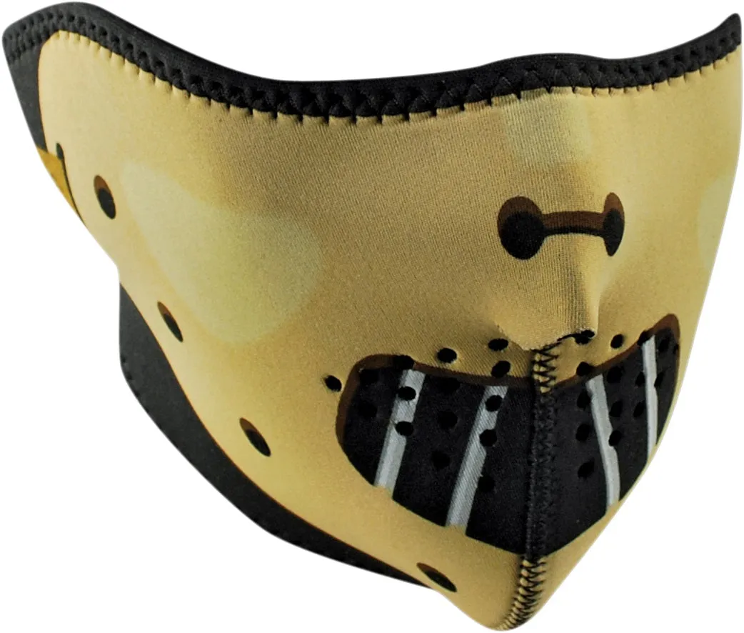 Black/Cream Neoprene Half Face Mask Hannibal Lecter - Zan Headgear 2503-0111