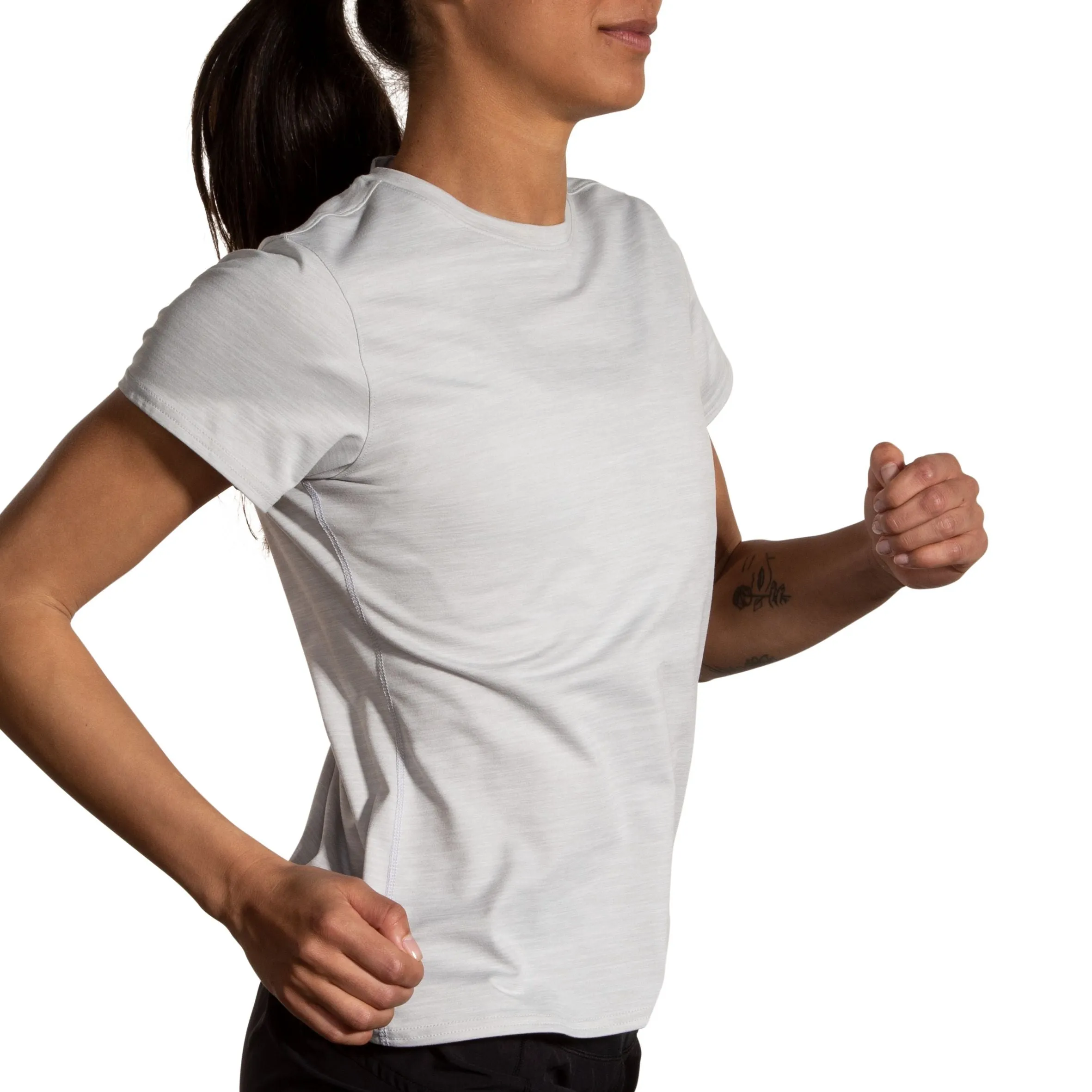 Brooks | Luxe Short Sleeve | Women's | Heather Light Ash