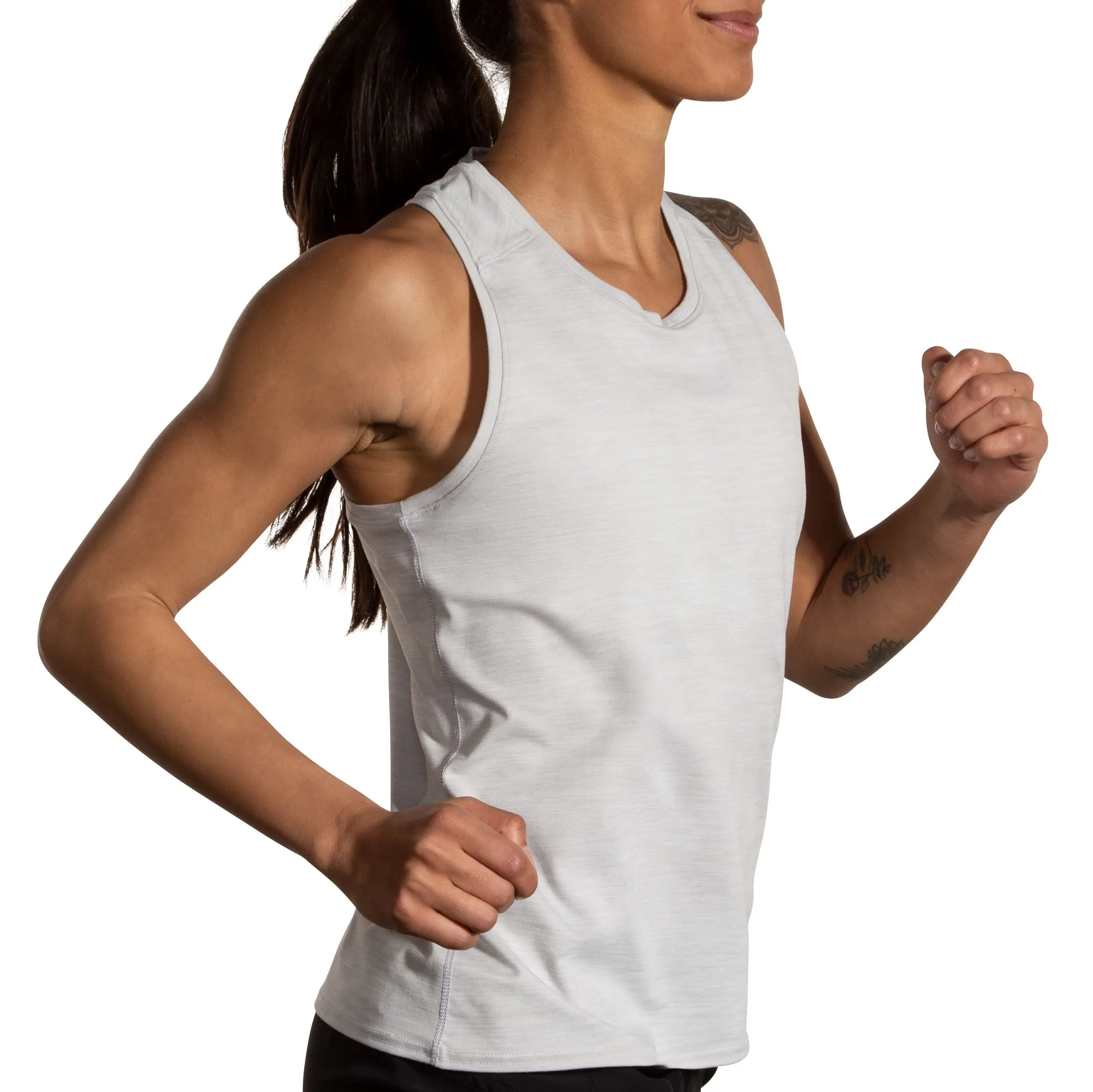 Brooks | Luxe Tank | Women's | Heather Lite Ash