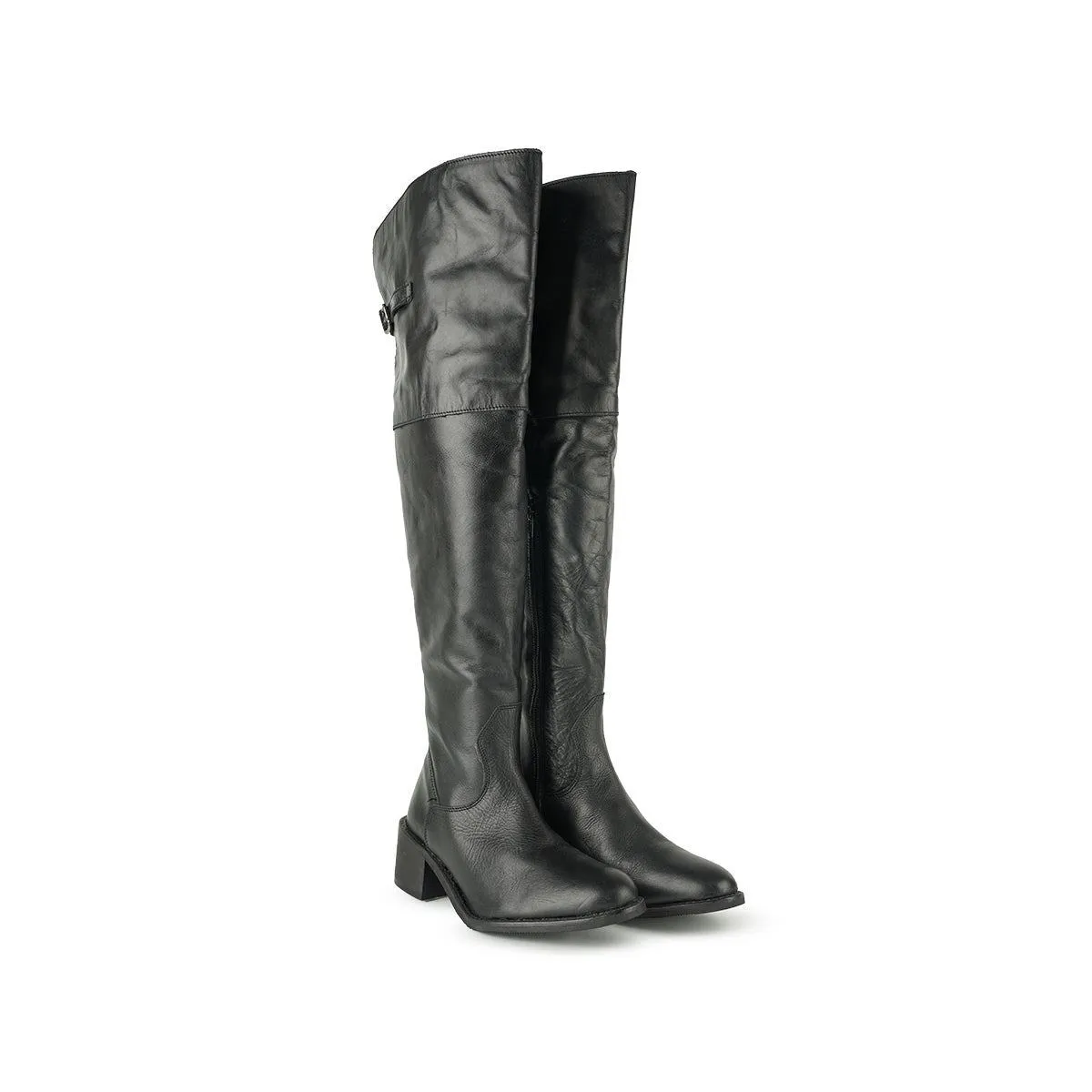 Buffalo High Boots Leather Black Colour For Women