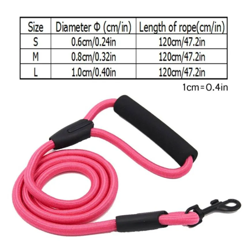 Comfortable 4ft Shock Absorbing Dog Leash with Cushioned Foam Handle