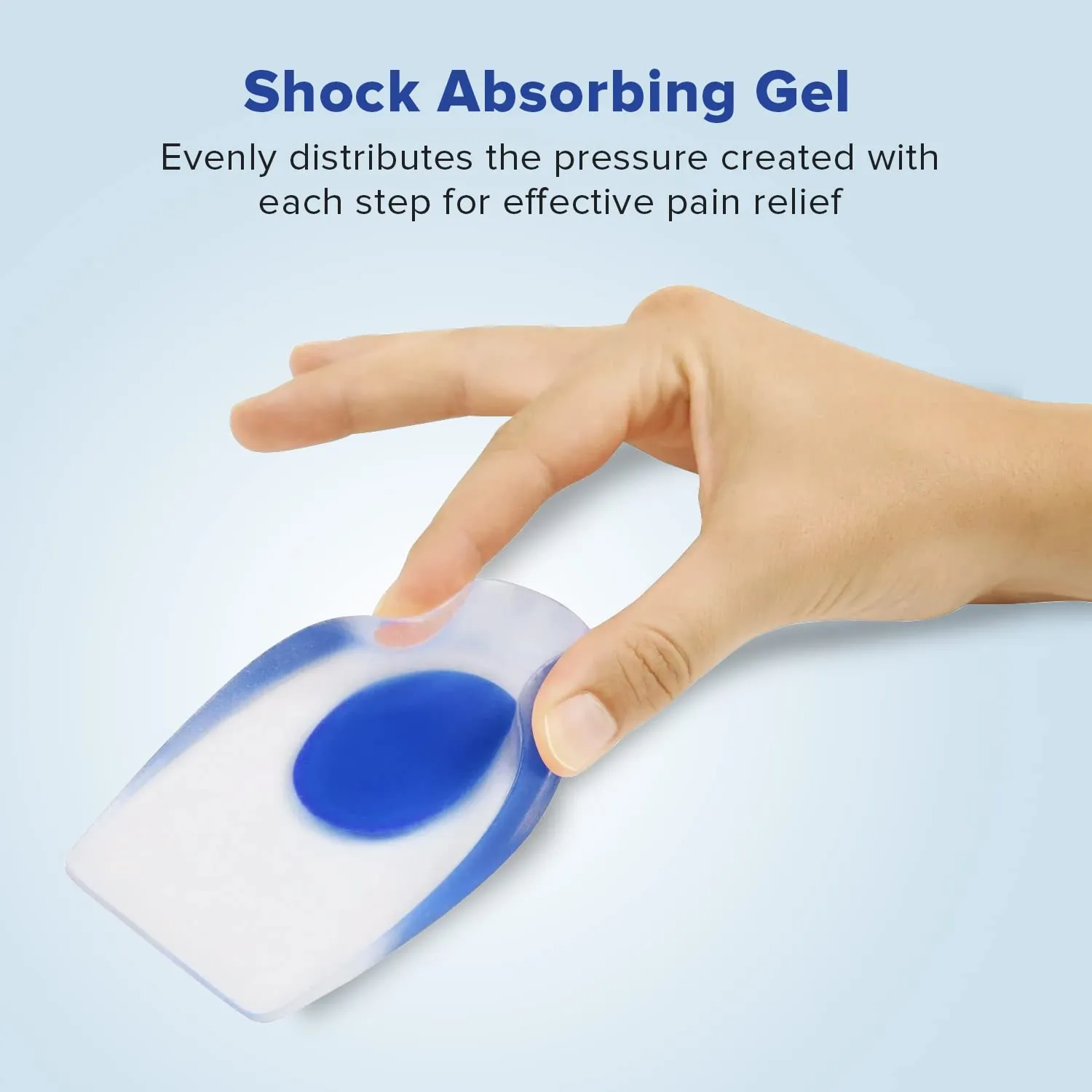 Dr Foot Silicone Gel Heel Cups With Shock Absorbing Support | For Plantar Fasciitis, Achilles Pain, Orthotic Inserts, Heel Cups For Heel Pain & Spurs| For Men & Women (Size - L) (Pack of 10)