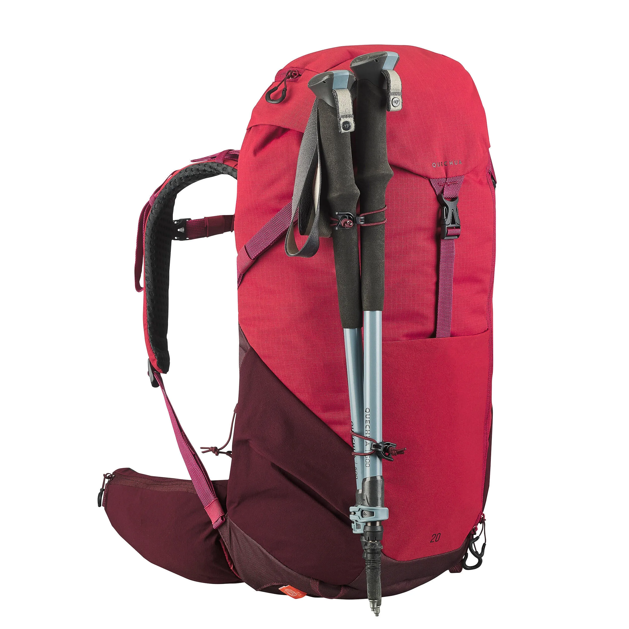 Hiking backpack Quechua MH500 20 l, red/maroon