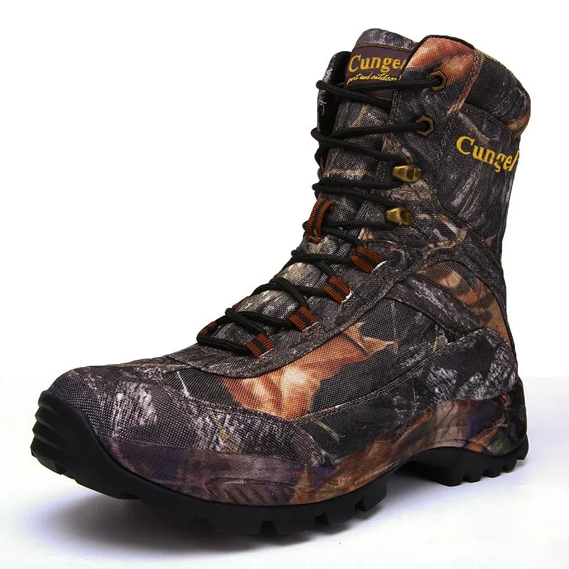 Hiking Camouflage Genuine Leather Boots