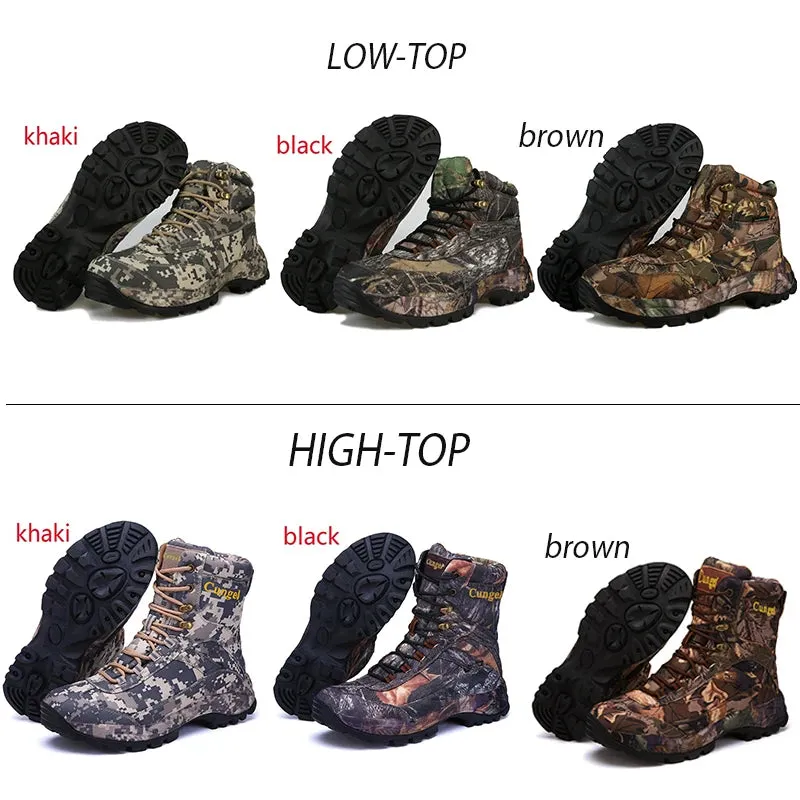 Hiking Camouflage Genuine Leather Boots