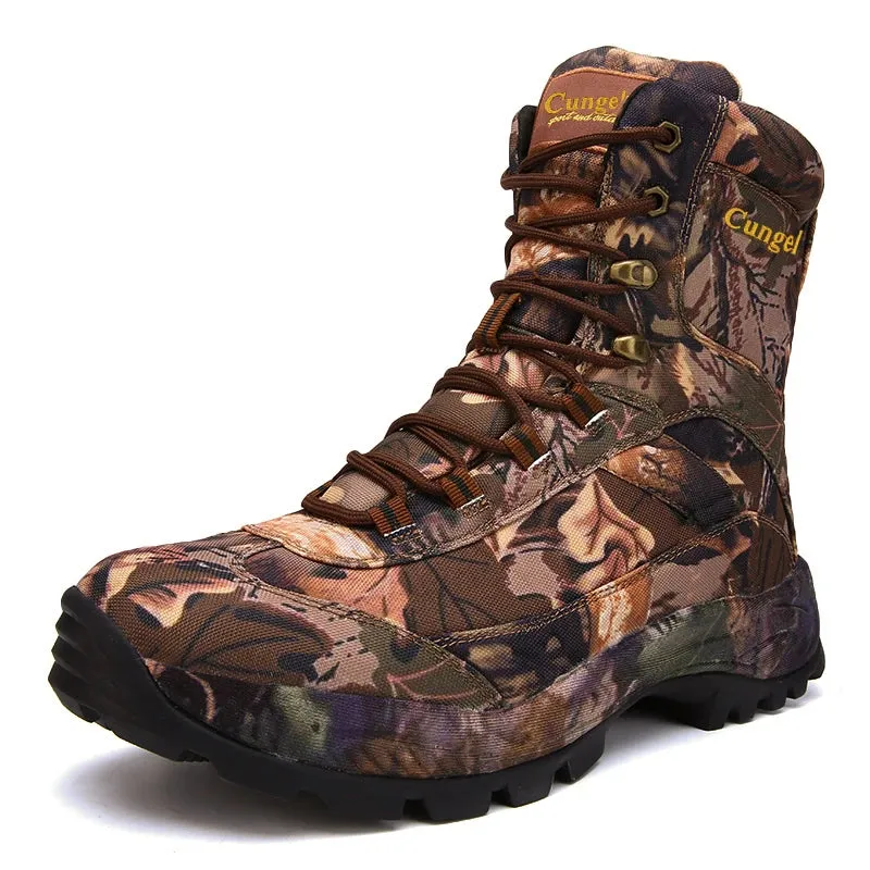 Hiking Camouflage Genuine Leather Boots