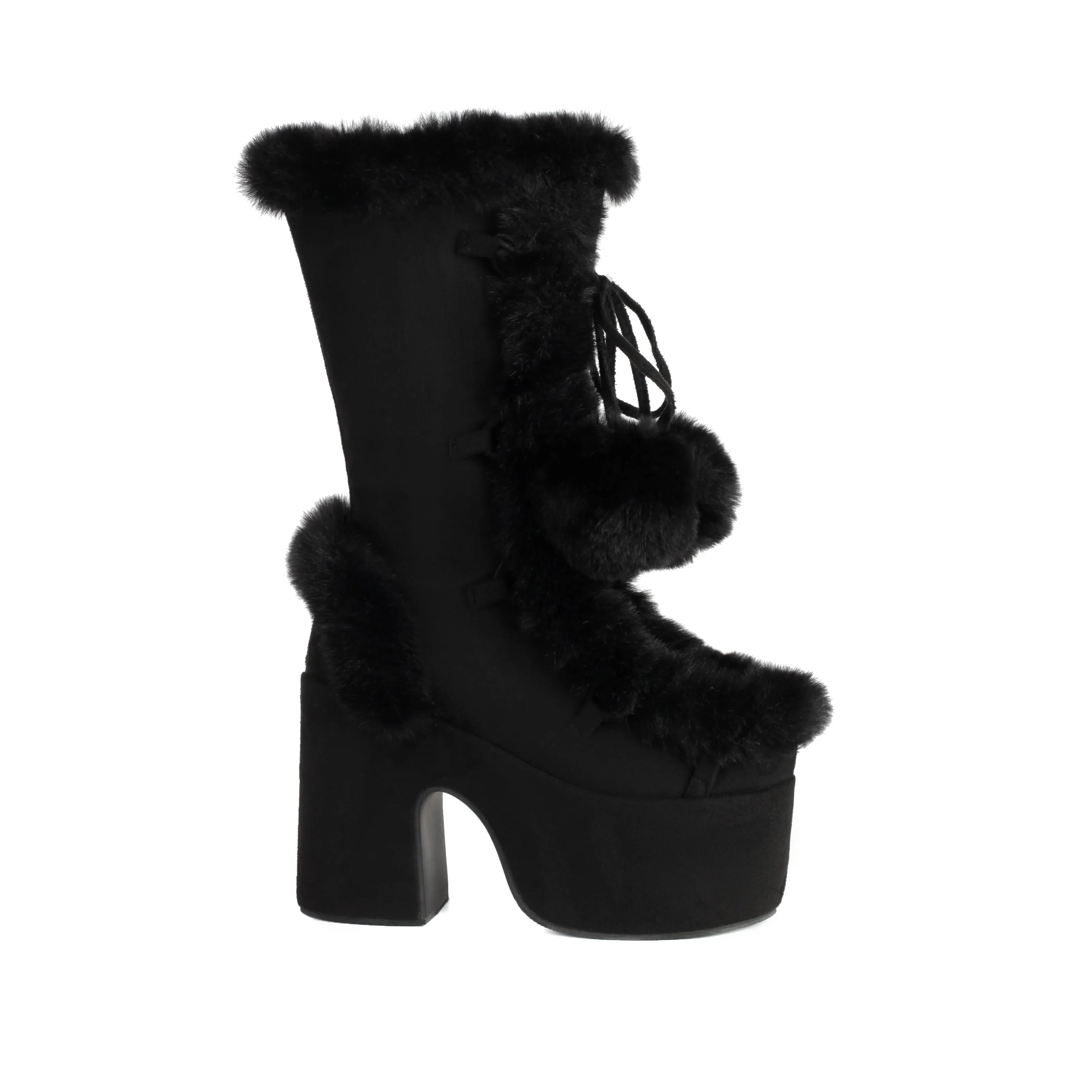 Sweet Lolita Boots Suede Snow Fur Shoes Footwear