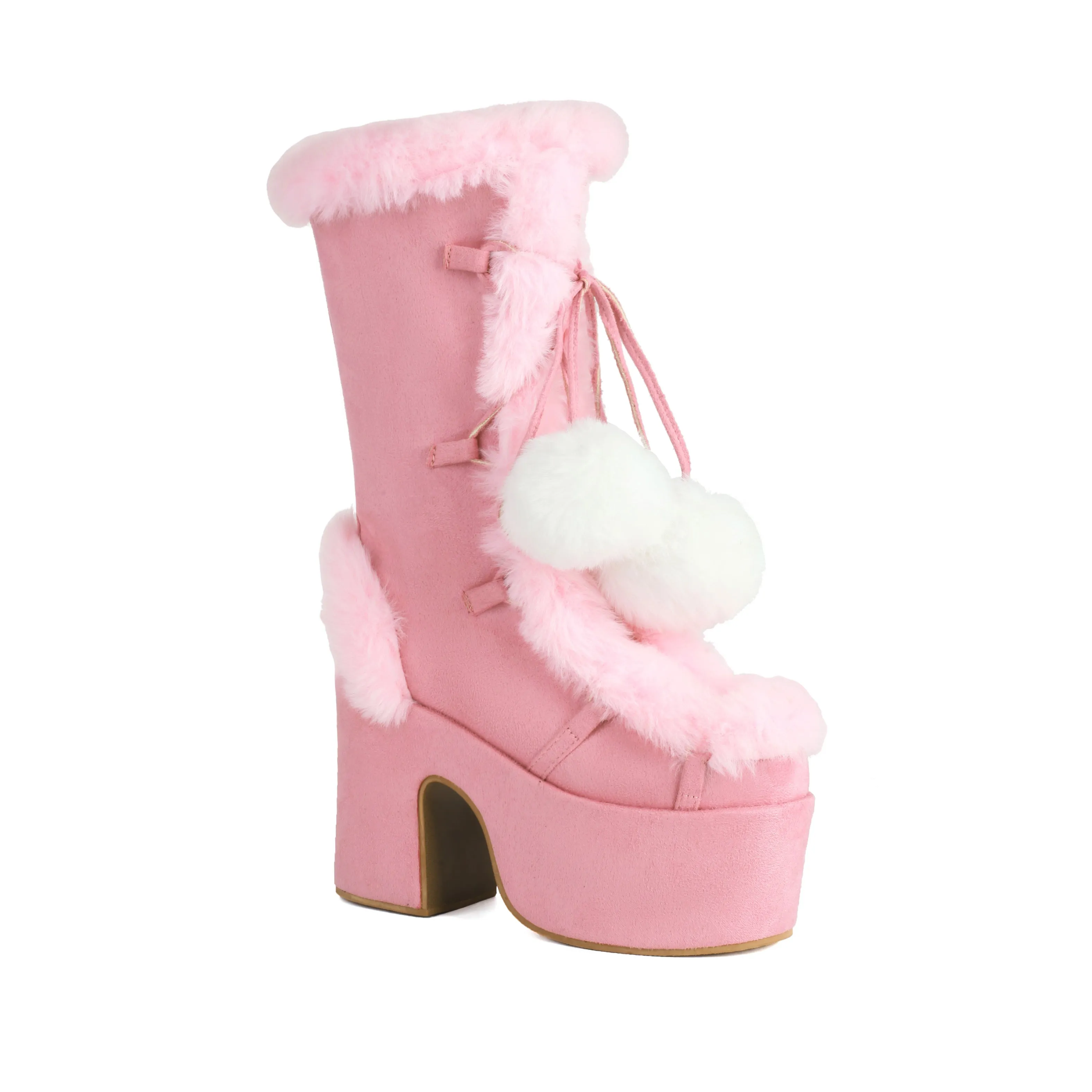 Sweet Lolita Boots Suede Snow Fur Shoes Footwear