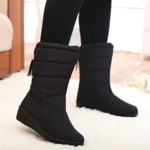 Tassel Winter Boots for women | Mid Calf Down Snow Boots | Botas Mujer Warm Winter Shoes Plus Size 44