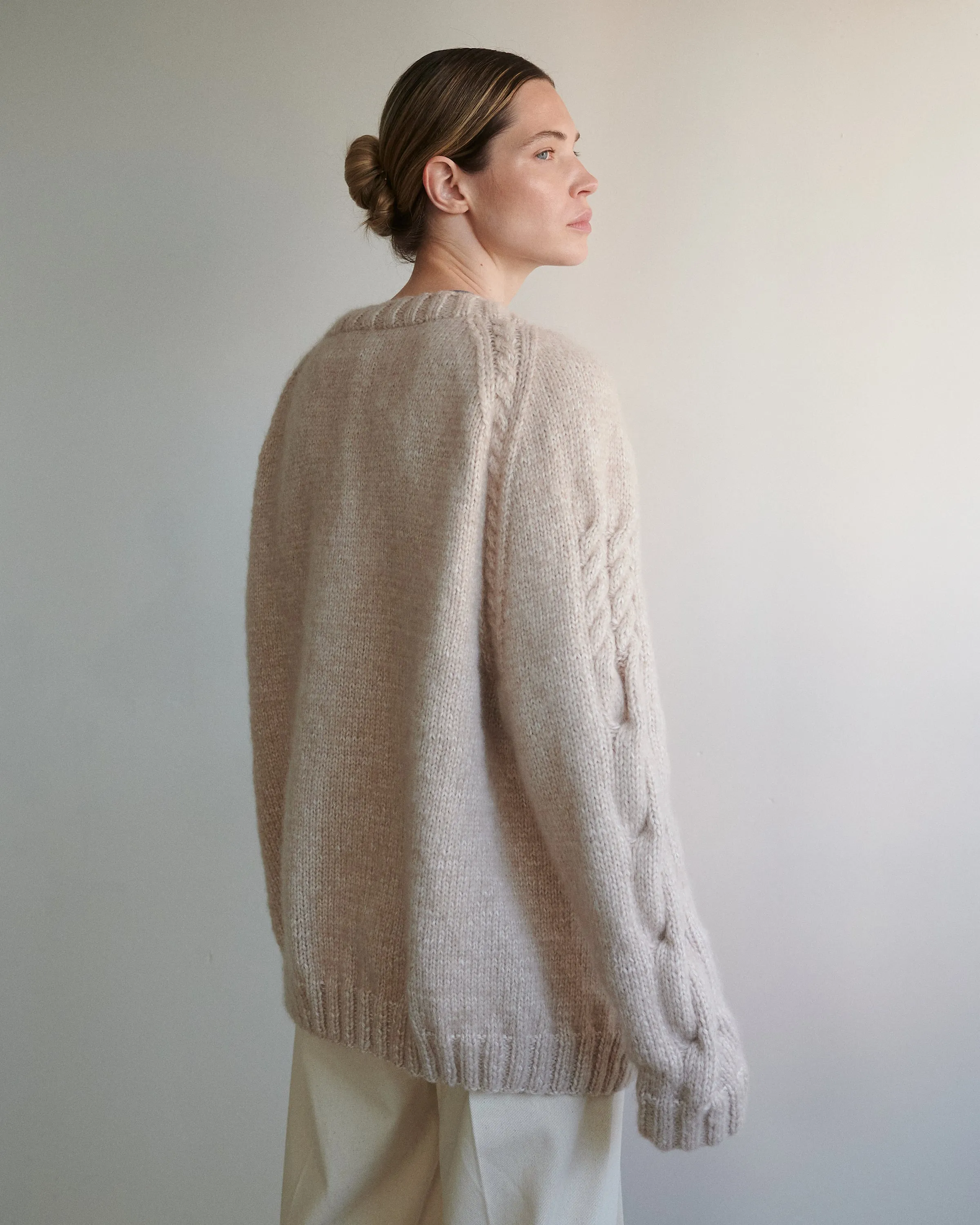 Vilnelė: Beige Merino Wool Cardigan