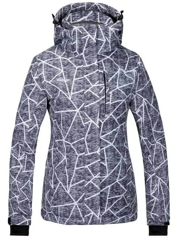 Women's Waterproof Ski Jacket Windproof Colorful Print