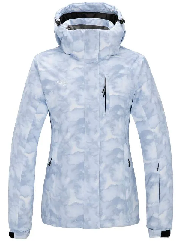 Women's Waterproof Ski Jacket Windproof Colorful Print